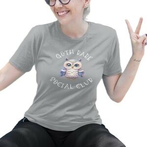 The Blind Medium | Goth Babe Social Club Graphic T Cute Owl Pastel Grey tee